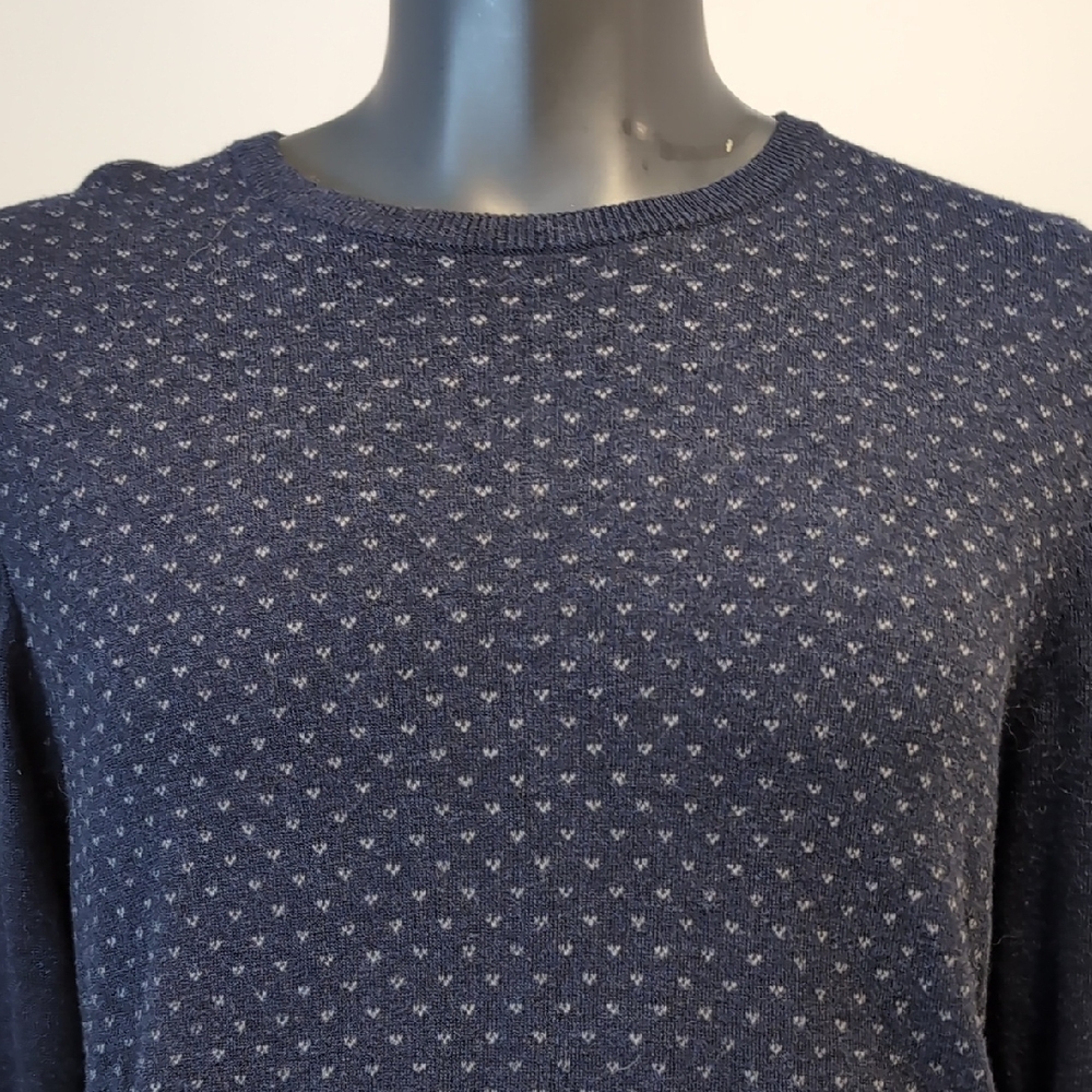 RW&CO Navy Blue Pattern Sweater Large
